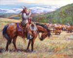 COWGIRL IN THE WIND Giclee_image